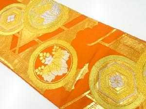 アンティーク　家紋模様織出し袋帯（材料）